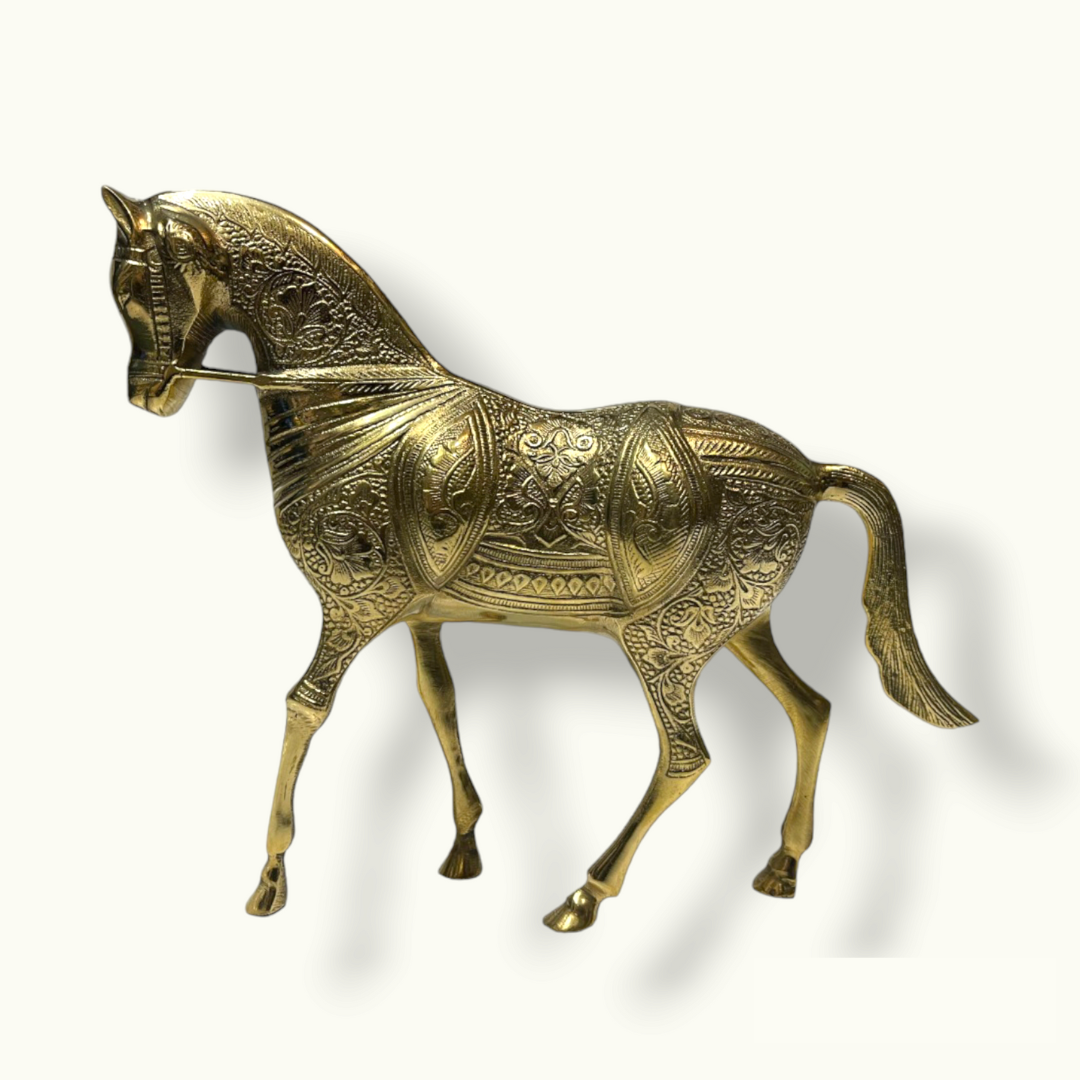 The Best Brass Horse Sculpture, Unique Golden Horse Statue.