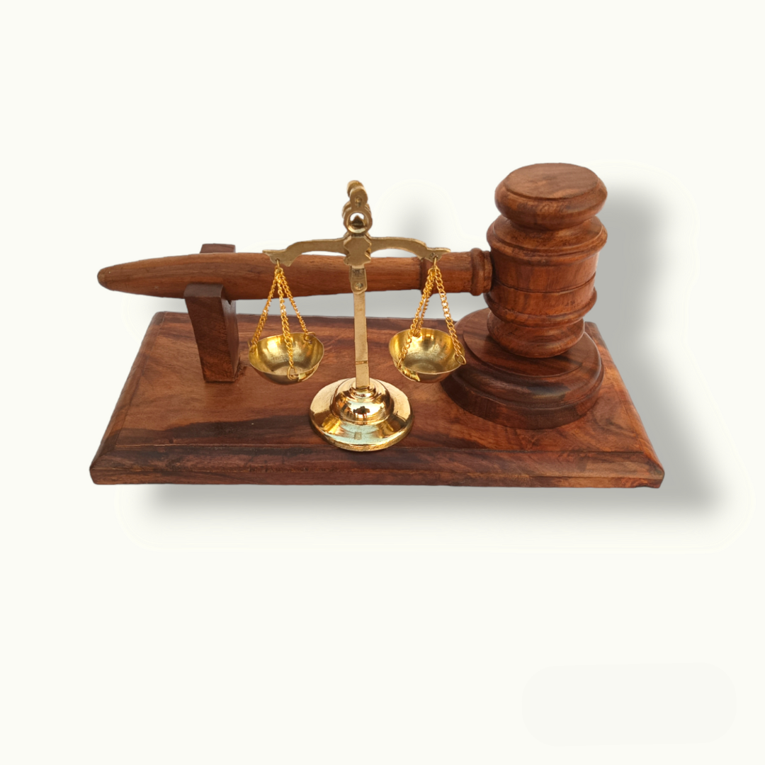 Beautiful Wooden Gavel with Weight Scale, Handcrafted Gavel Set.