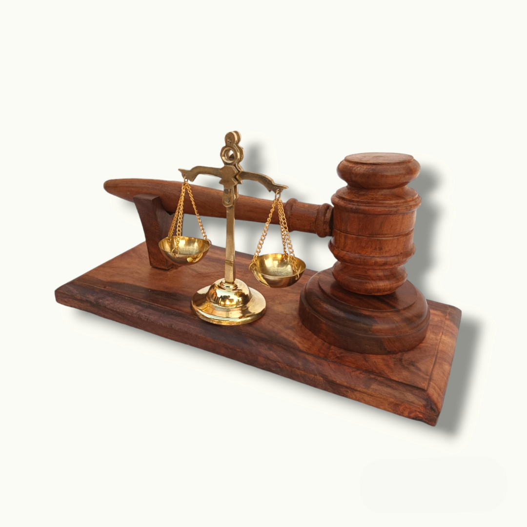 Beautiful Wooden Gavel with Weight Scale, Handcrafted Gavel Set.