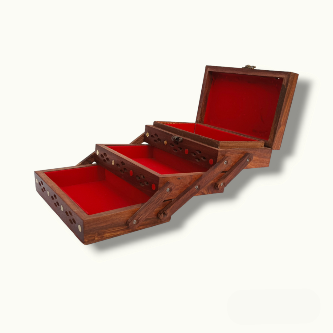 Brass Decorated Jewelry Box, Beautiful Handcrafted Jewelry Box.