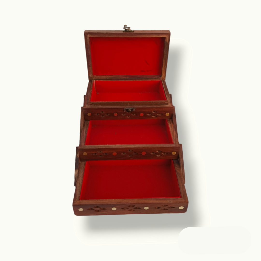 Brass Decorated Jewelry Box, Beautiful Handcrafted Jewelry Box.
