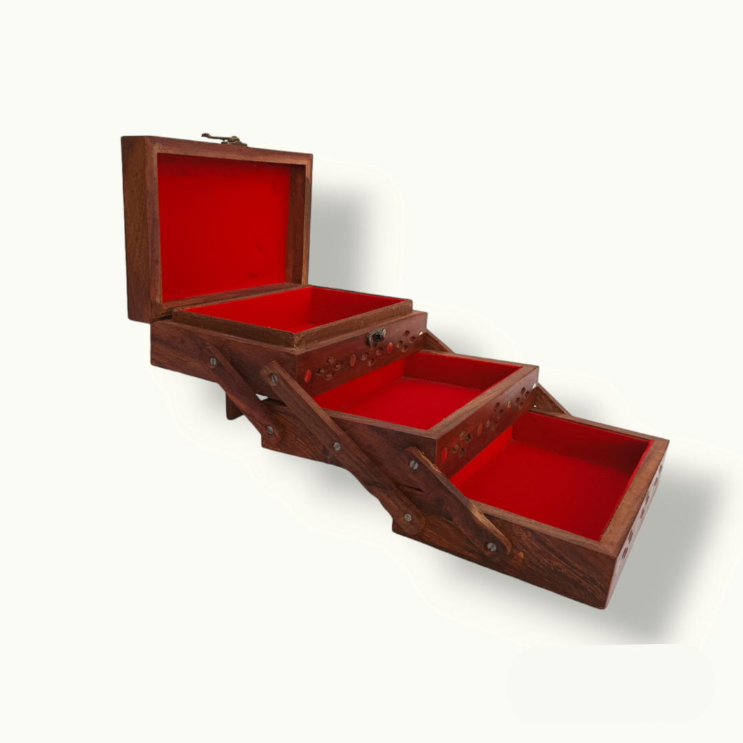 Brass Decorated Jewelry Box, Beautiful Handcrafted Jewelry Box.