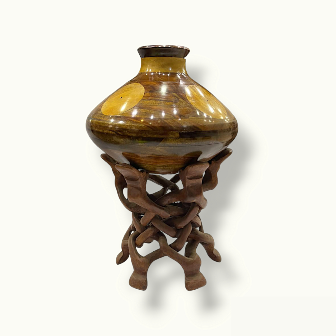Wooden Bowl And Camel Stand, Beautiful Stand with Matka Pot.
