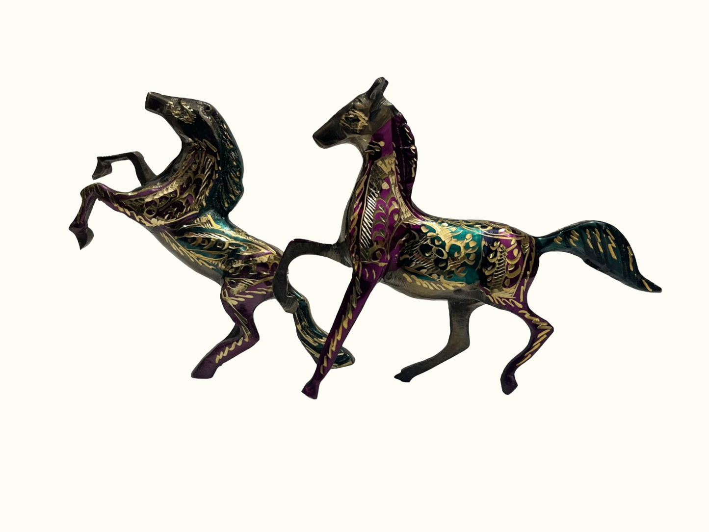 High Quality Brass Horse Set, Unique Brass Horse Sculptures.