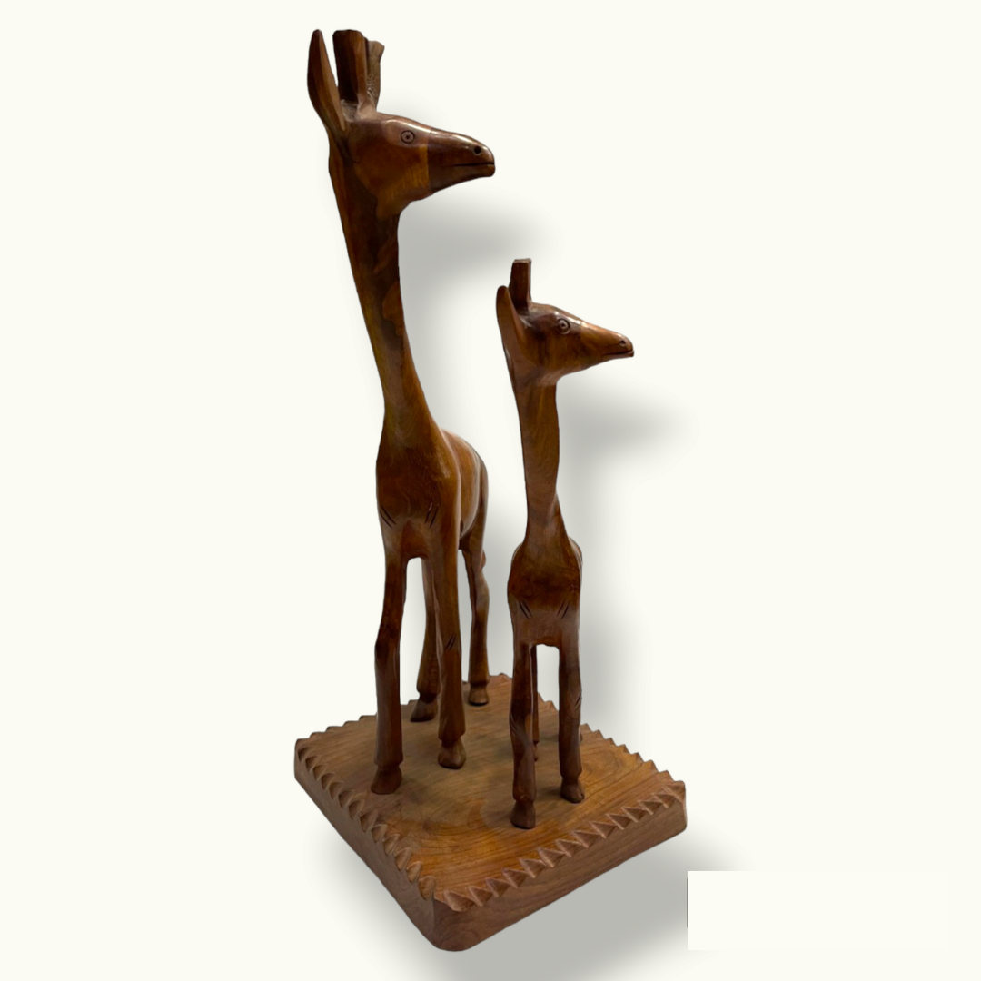 Beautiful Wooden Giraffe Set, Stunning Giraffe Pair Home Decor.