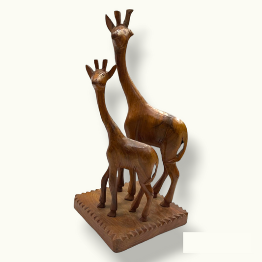 Beautiful Wooden Giraffe Set, Stunning Giraffe Pair Home Decor.