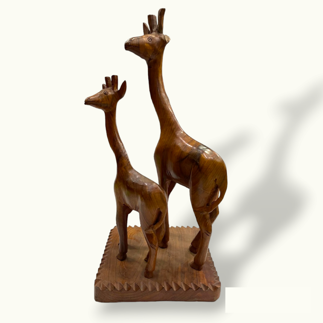Beautiful Wooden Giraffe Set, Stunning Giraffe Pair Home Decor.