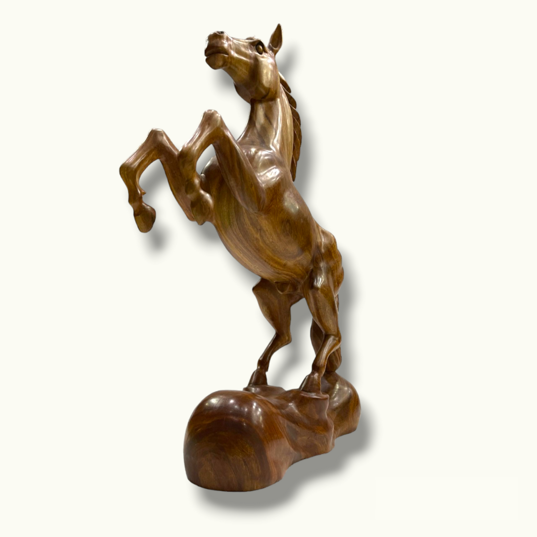 Beautiful Wooden Horse Statue, The Best Wooden Standing Horse.