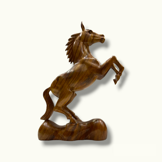 Beautiful Wooden Horse Statue, The Best Wooden Standing Horse.