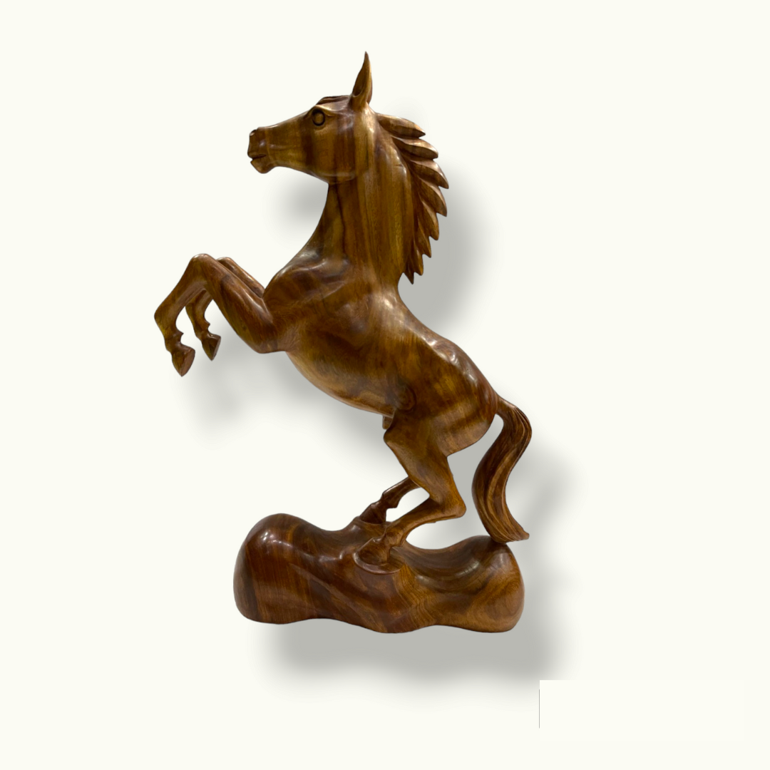 Beautiful Wooden Horse Statue, The Best Wooden Standing Horse.
