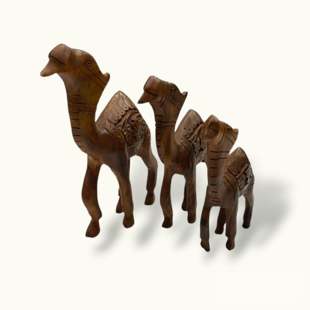 Wooden Camel Set, Stunning Camels Statue, Beautiful Camel Set.