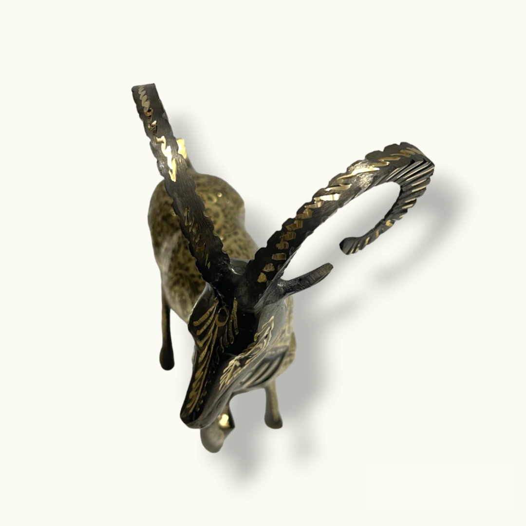 Handcrafted Brass Markhor, Beautiful Markhor Sculpture.