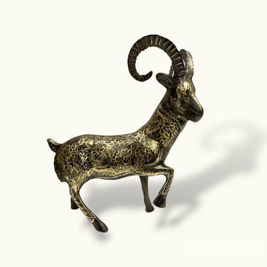 Handcrafted Brass Markhor, Beautiful Markhor Sculpture.