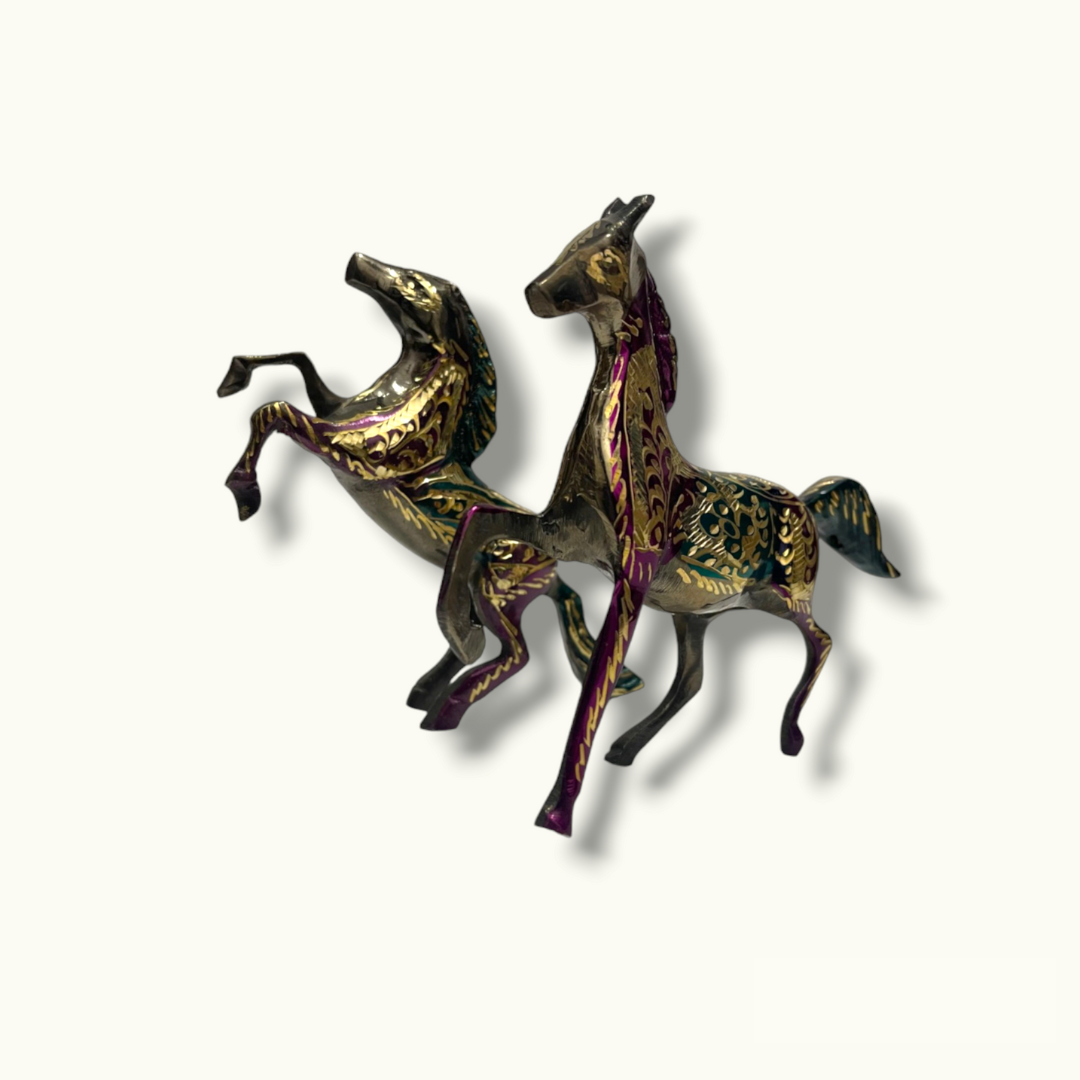 High Quality Brass Horse Set, Unique Brass Horse Sculptures.