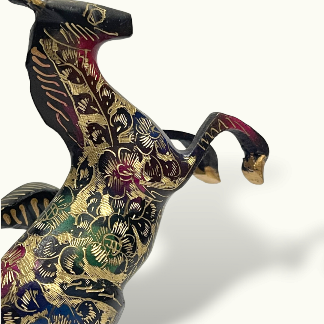 Beautiful Deco Work Brass Horses, Stunning Horse Sculptures.
