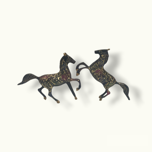 Beautiful Deco Work Brass Horses, Stunning Horse Sculptures.