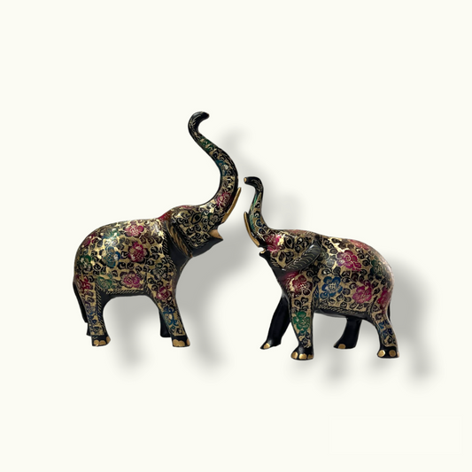 Brass Elephant Statue, Handmade Brass Elephant Set.