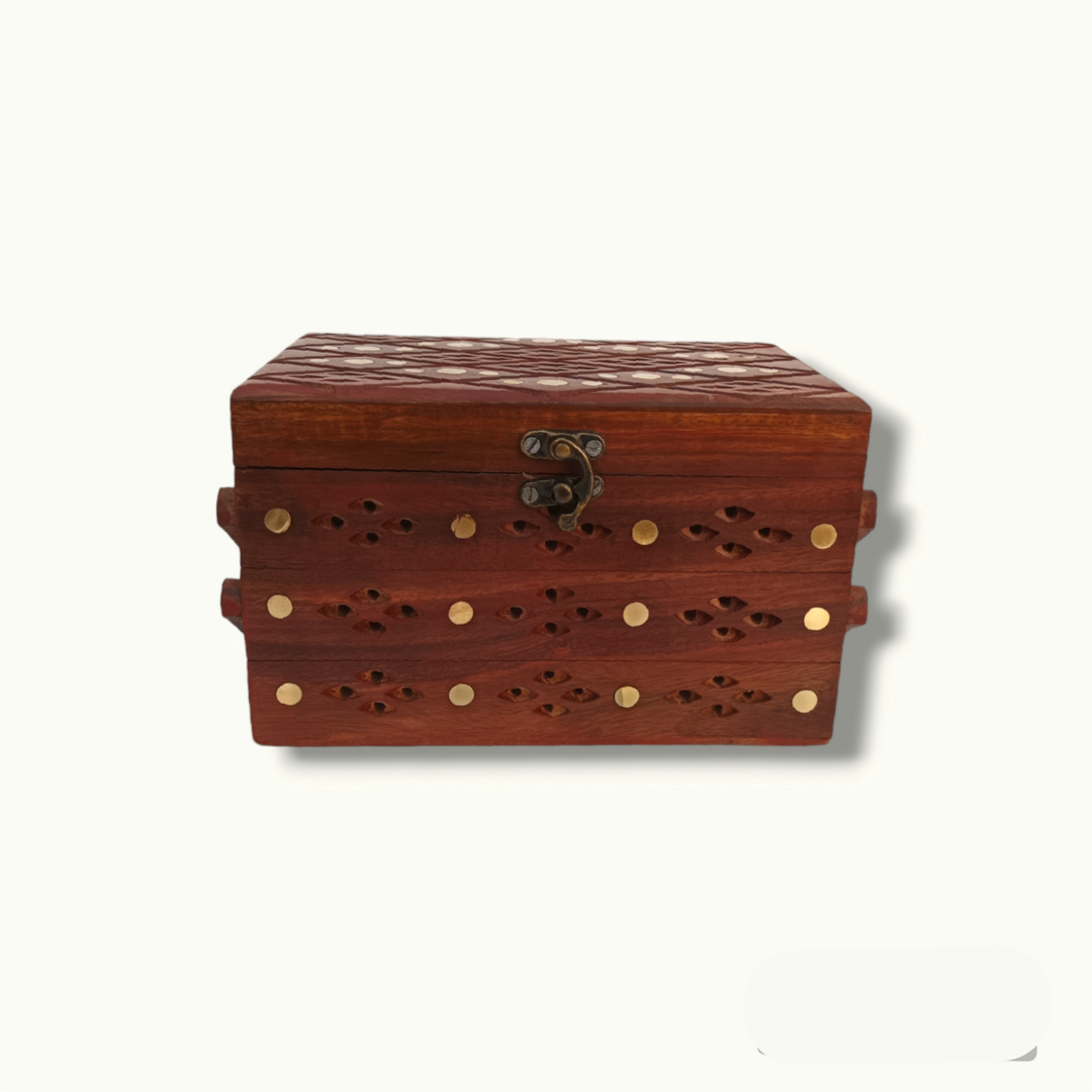 Brass Decorated Jewelry Box, Beautiful Handcrafted Jewelry Box.