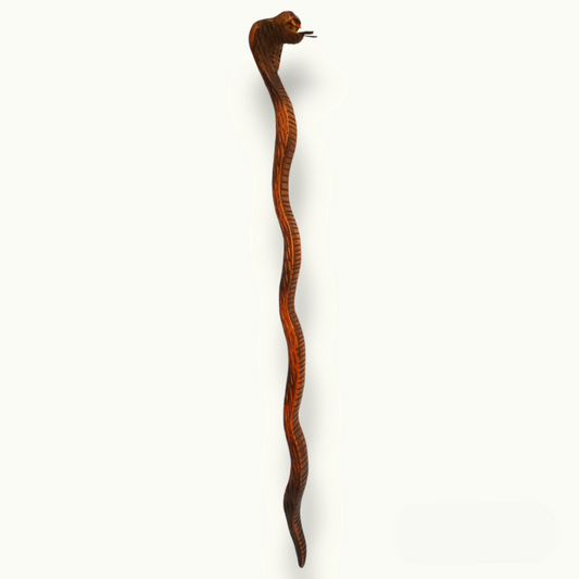 Stunning Wooden Snake Stick, Handcrafted Wooden Snake Stick.