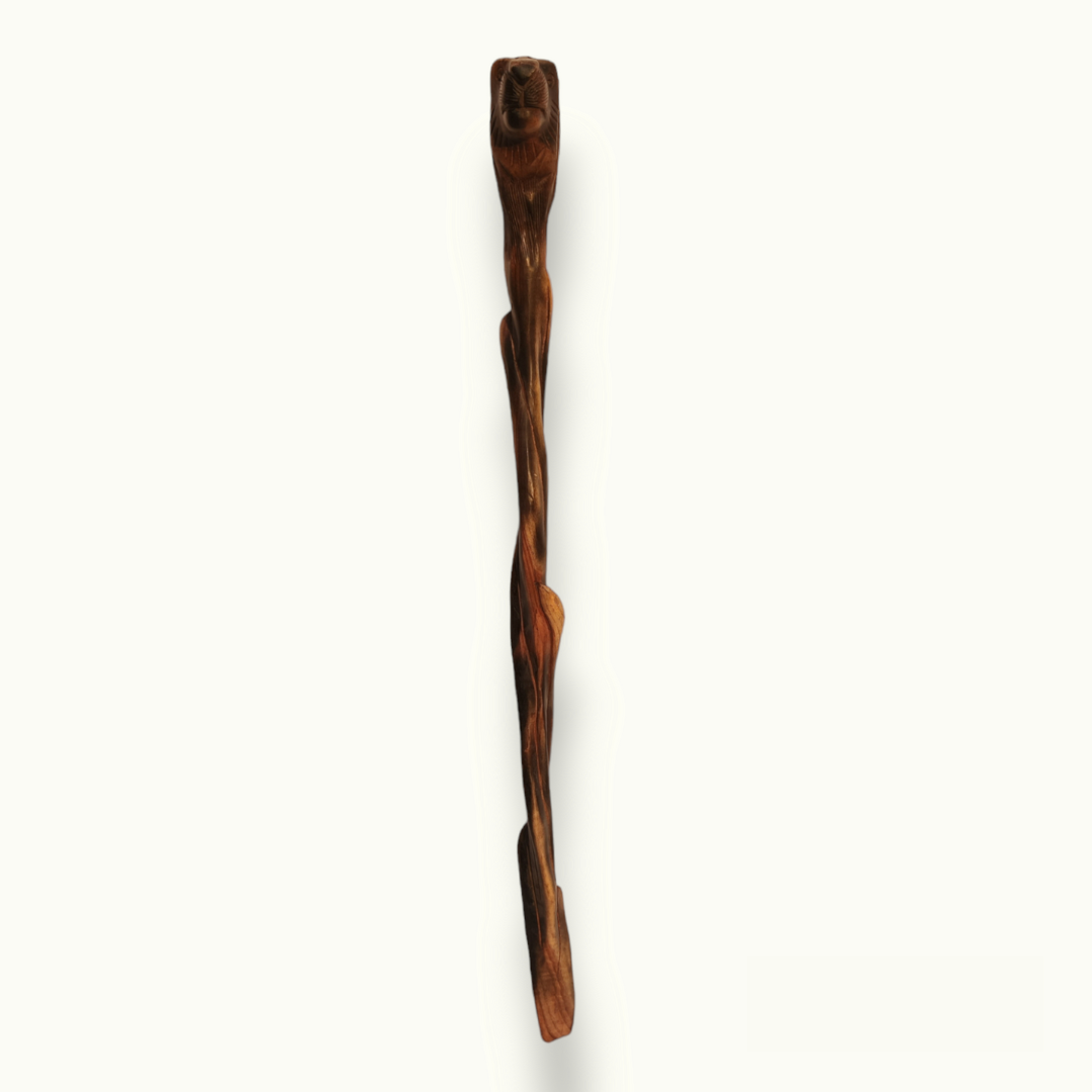 Handcrafted Wooden Lion Stick, Classic Head Lion Walking Cane.
