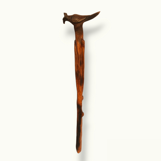 Handcrafted Wooden Sparrow Cane, Stunning Sparrow Walking Stick.