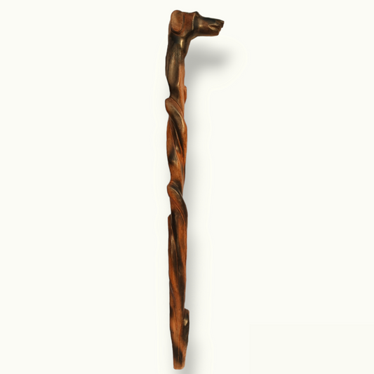 Handcrafted Wooden Dog Stick, Creative Dog Shape Walking Cane.