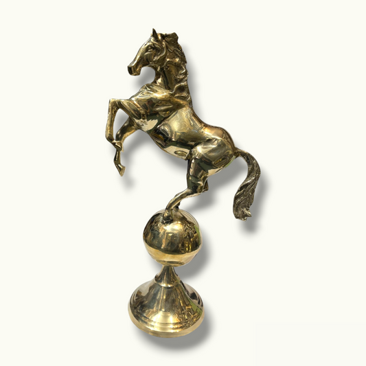 Beautiful Golden Brass Horse Statue, Stunning Brass Horse.
