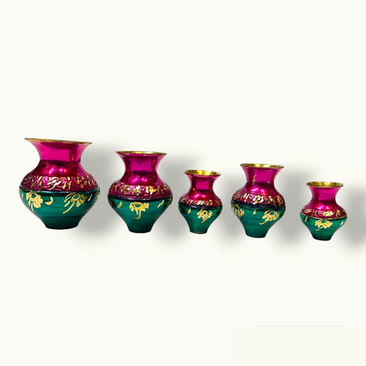 Attractive Brass Matka Set, Beautiful Brass Gift Water Pots.