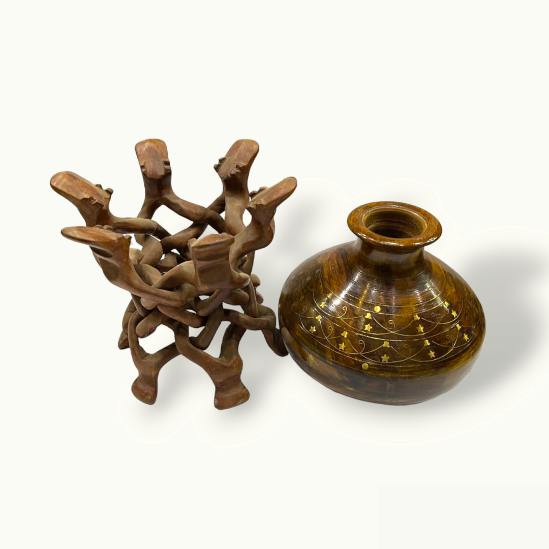Unique Wooden Camel Stand With Matka, Stunning Pot And Stand.
