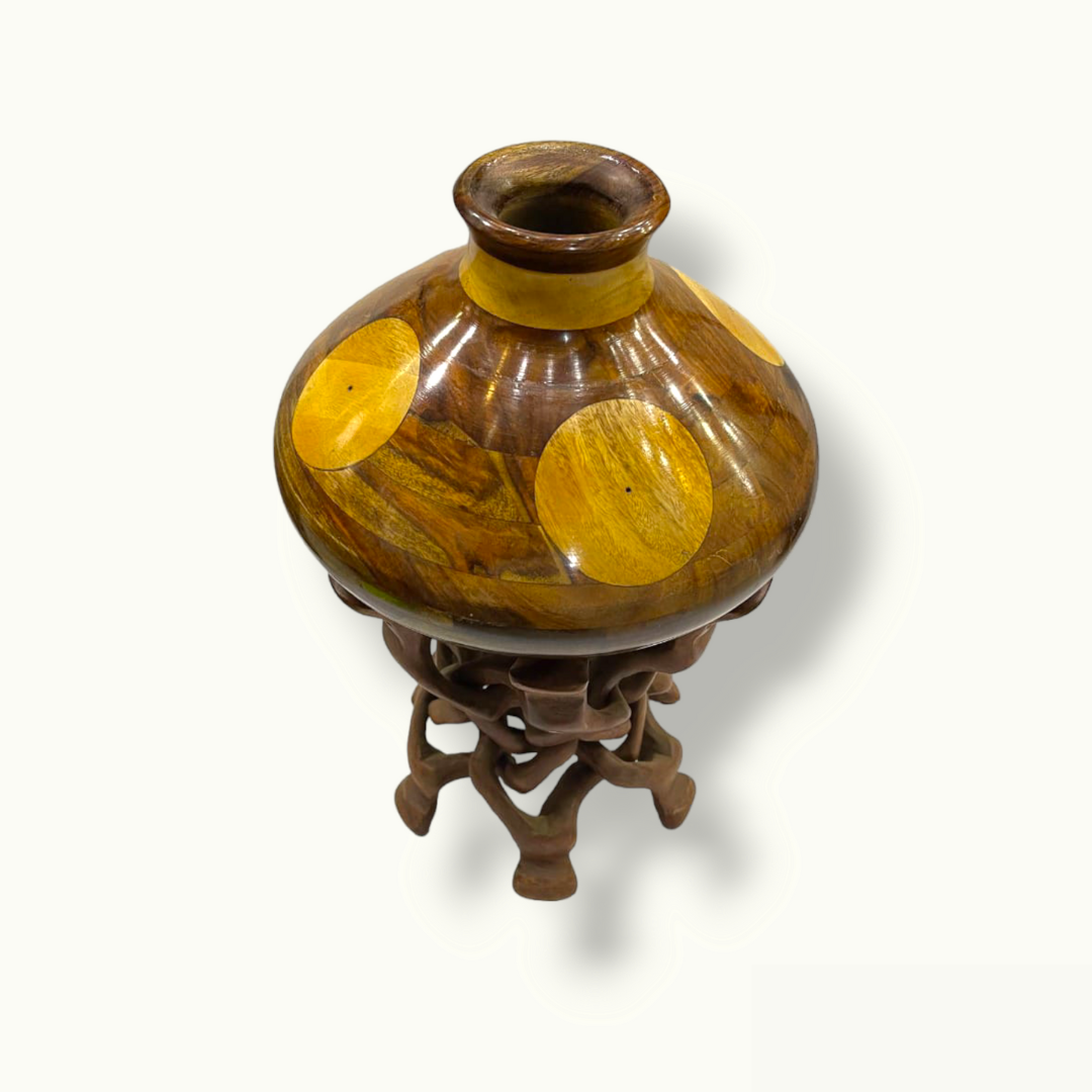Wooden Bowl And Camel Stand, Beautiful Stand with Matka Pot.