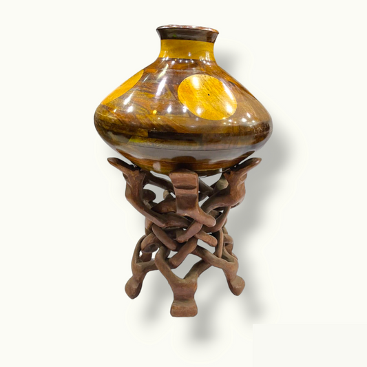 Wooden Bowl And Camel Stand, Beautiful Stand with Matka Pot.