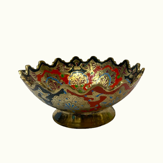 Beautiful Brass Bowl, The Best Brass Bowl, Colorful Bowl.